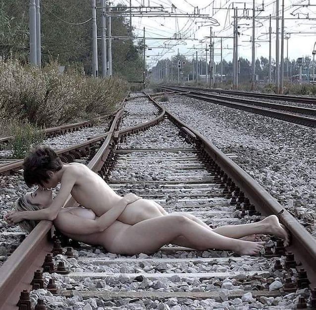 on railway track