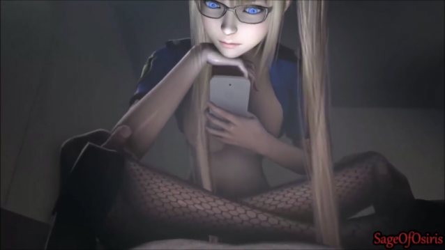 hentai, cop, phone, glasses, anime