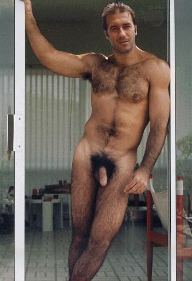 hot, hairy, nude, men, doorway