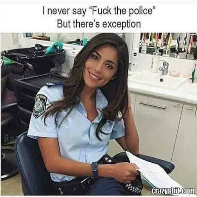 police, crazy shit, brunette