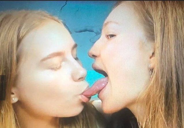 tongue, kissing, lesbian, young