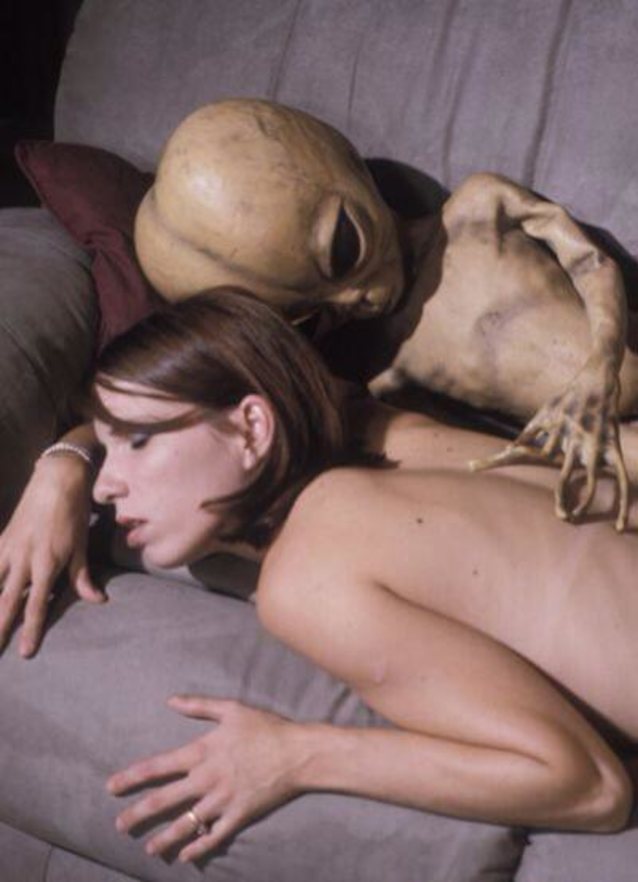 alien, ufo, brunette, couch, wife