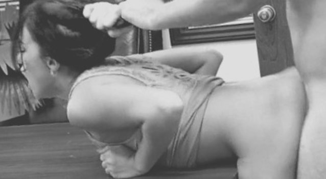Domination sexy fingering long hair