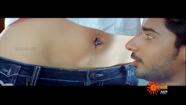 Porn where pierced navel is kissed