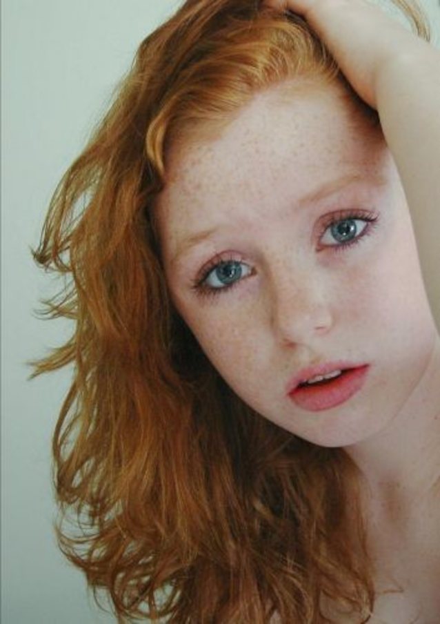 teen, redhead, blue eyes