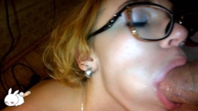 facial, cum, deepthroat, glasses, nerd