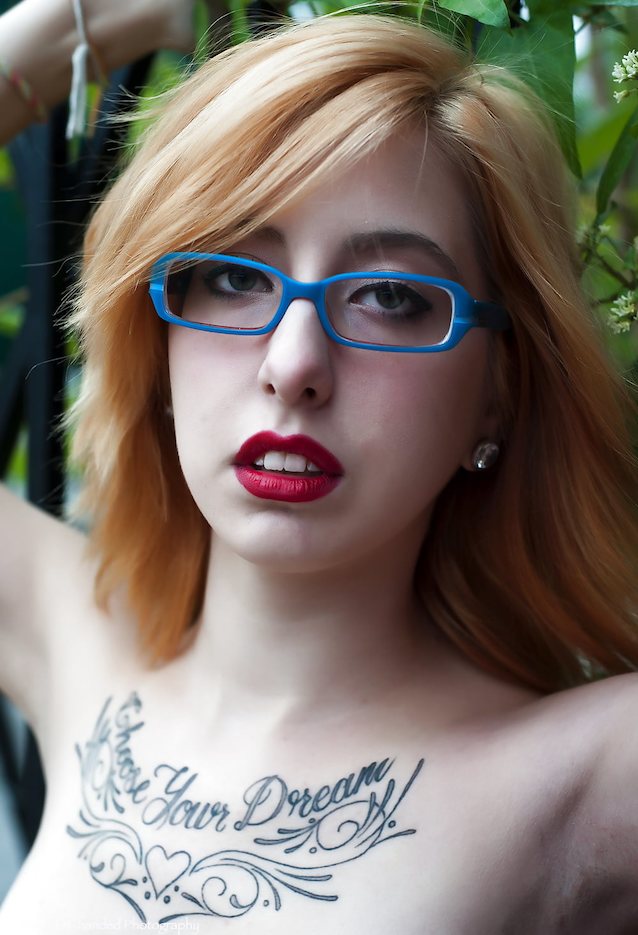 tattoo, glasses, female