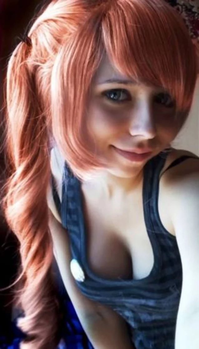 beauty, redhead, small tits, cute face