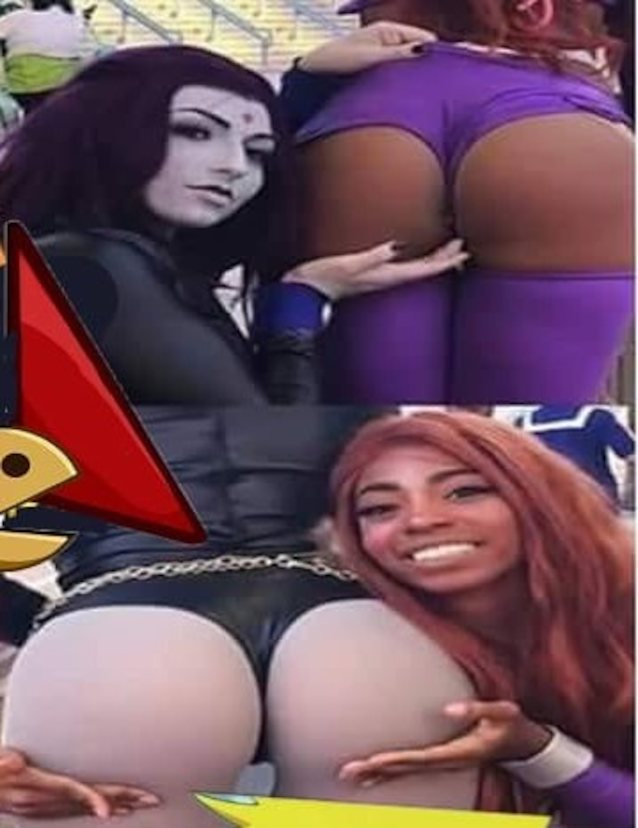black, white, ass, cosplay