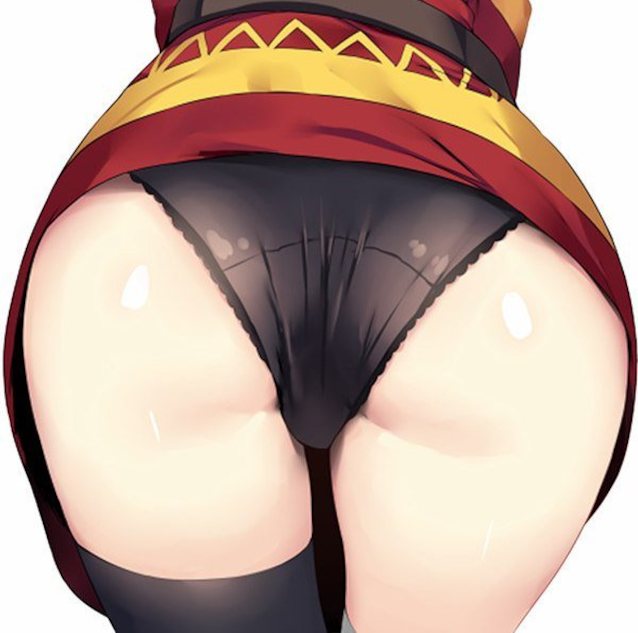 hentai, ass, megumin, underwear