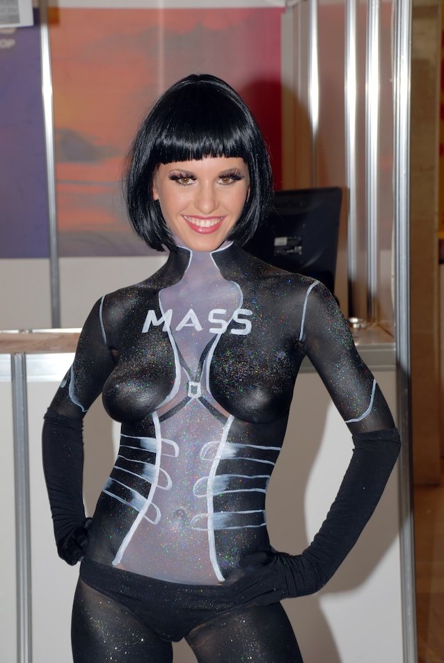 cosplay, kri 2008, body paint, mass effect