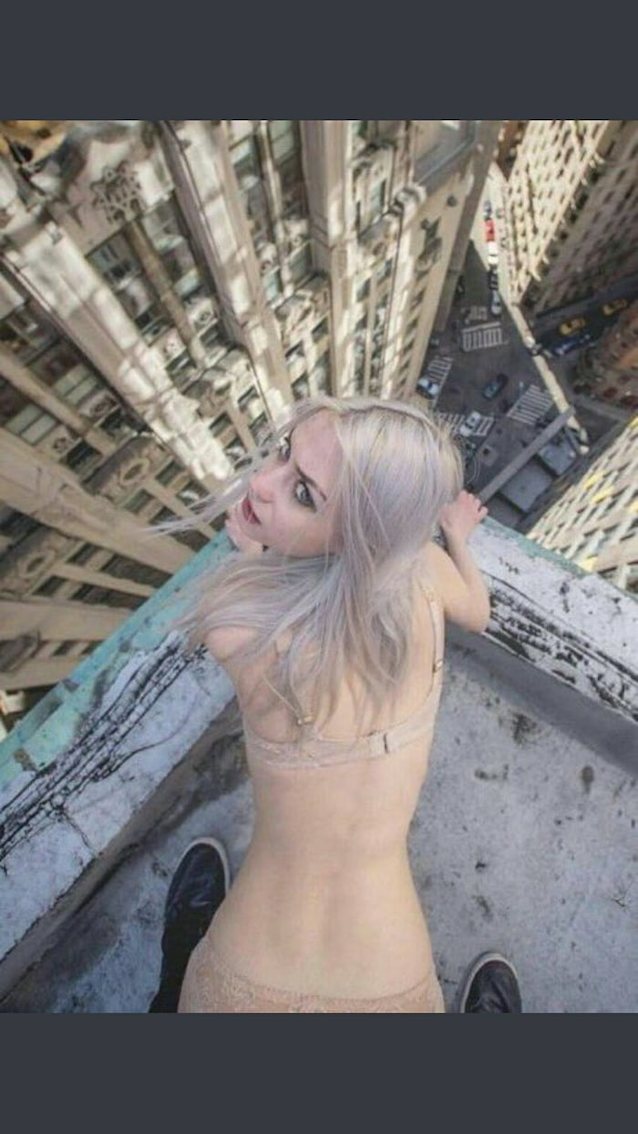 silver hair teen rooftop