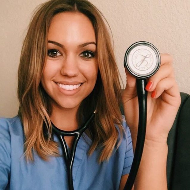 nurse, brunette, female