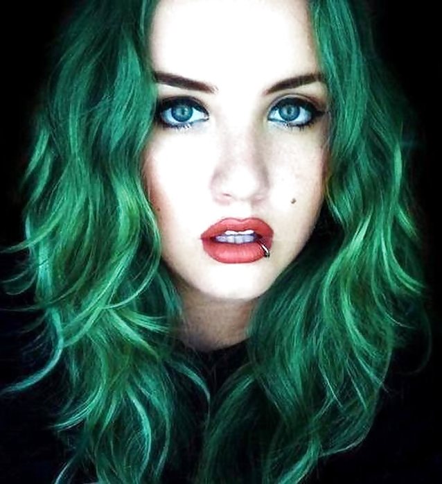 greenhair, background, lips, face