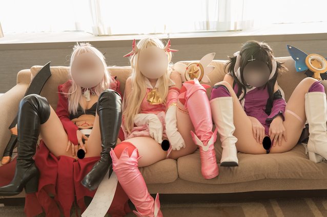 cosplay, japanese, threesome