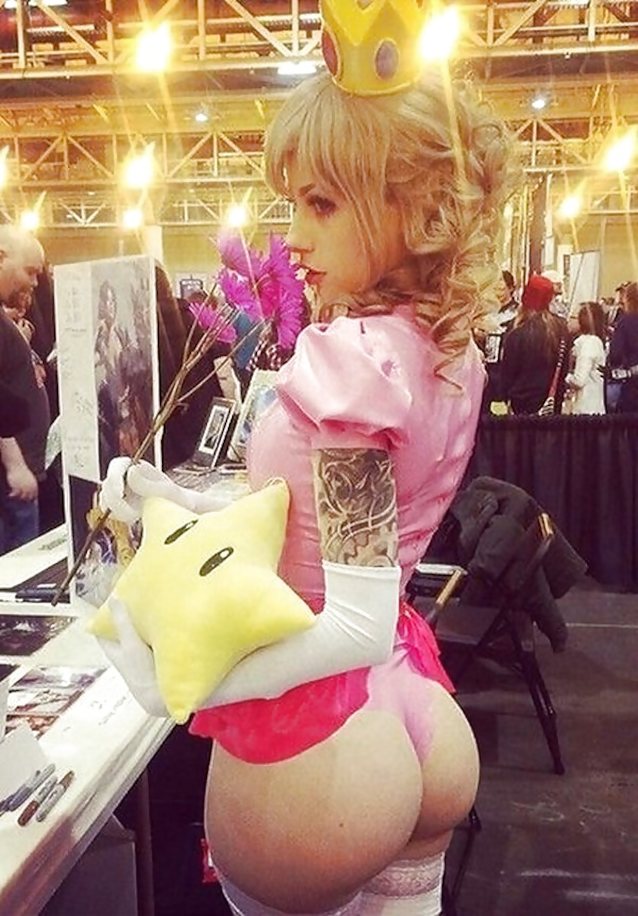 ass, peach, nintendo, cosplay