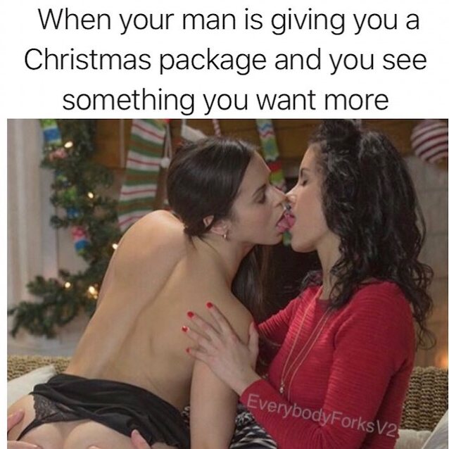 babes, lesbian, straight, meme, christmas