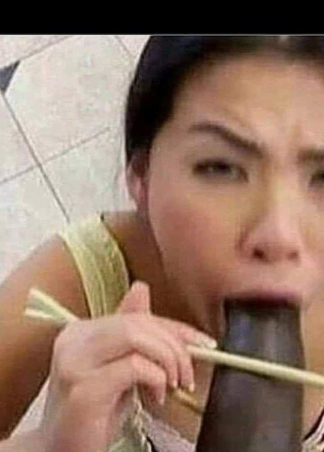 meme, asian, black dick, bbc, eating the rice