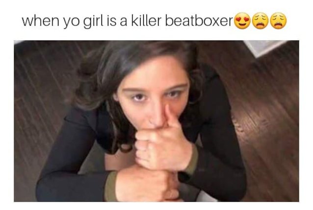 pretty, brunette, beatboxer