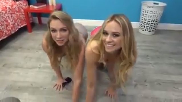 girls, crawling, pov, blonde hair