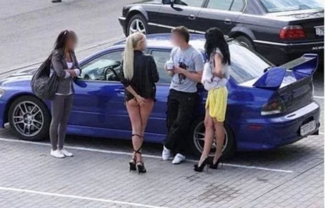 blonde, brunette, car, userpoint