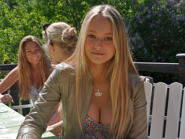 blonde, beauty, cleavage, teen