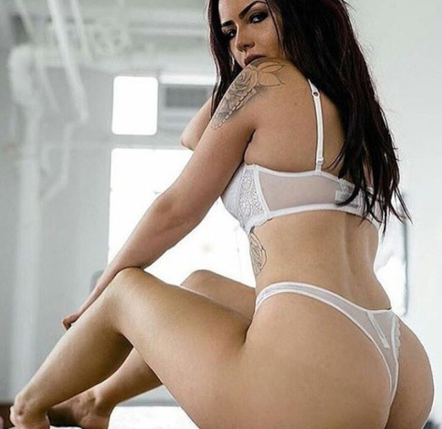 tattoo lingerie brunette