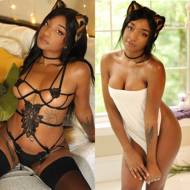 ebony amateur lingerie