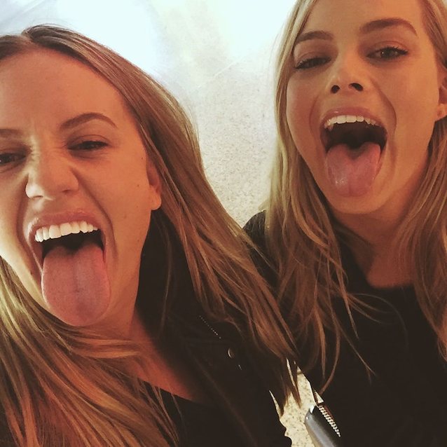 hot, blonde, open mouth, tongue, margot robbie