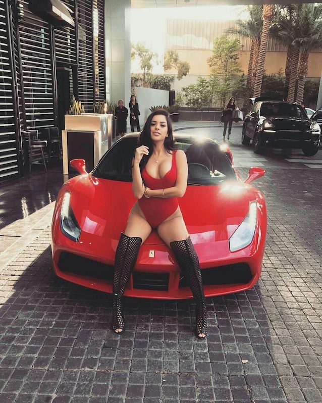 ferrari, sexy, boobs, red, car