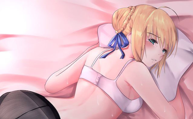 saber, blond, pantyhose, crying, arturia pendragon