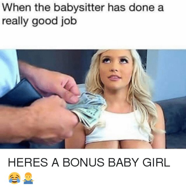 blonde, big tits, babysitter