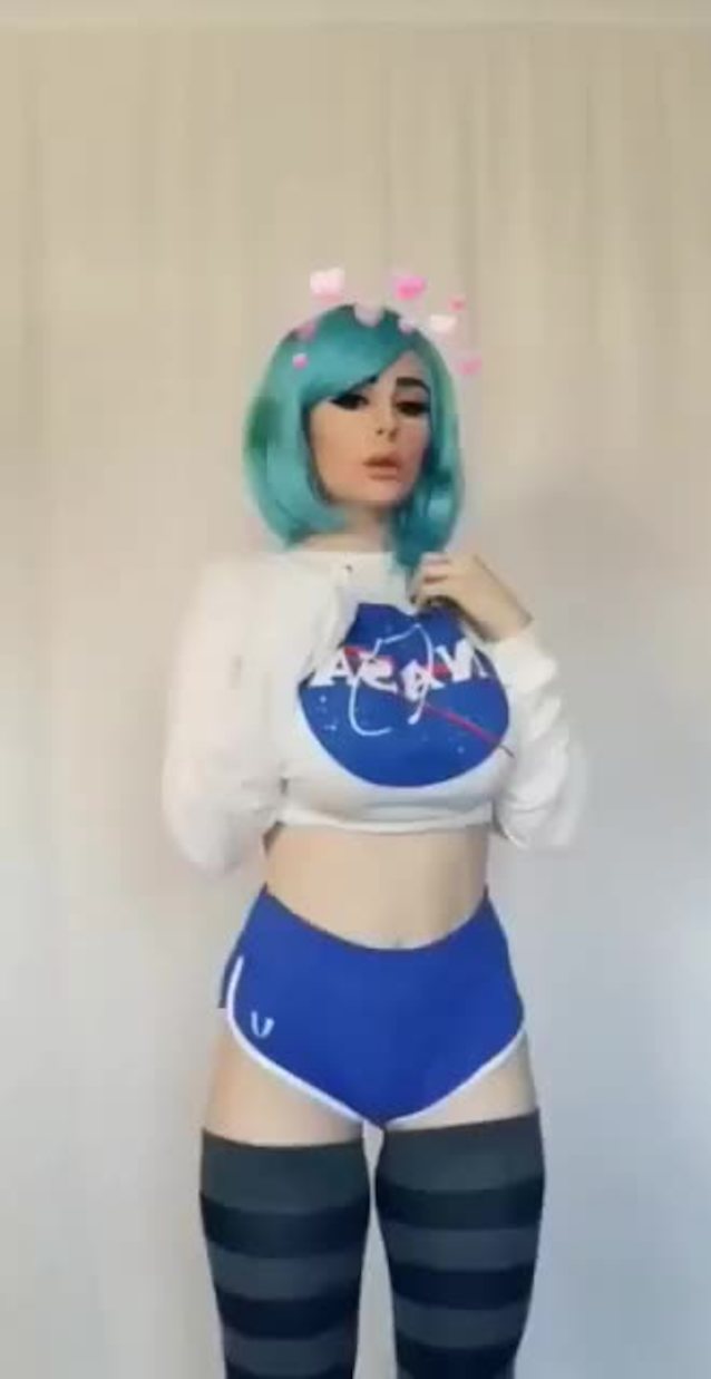 blue hair, nasa crop tool, big tits