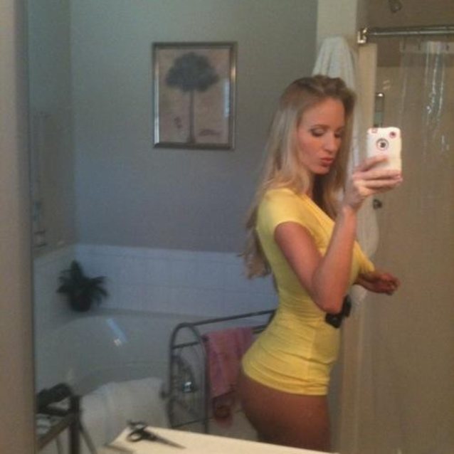 blonde, ass, dress