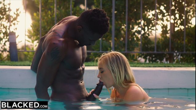 blonde, interracial, blowjob