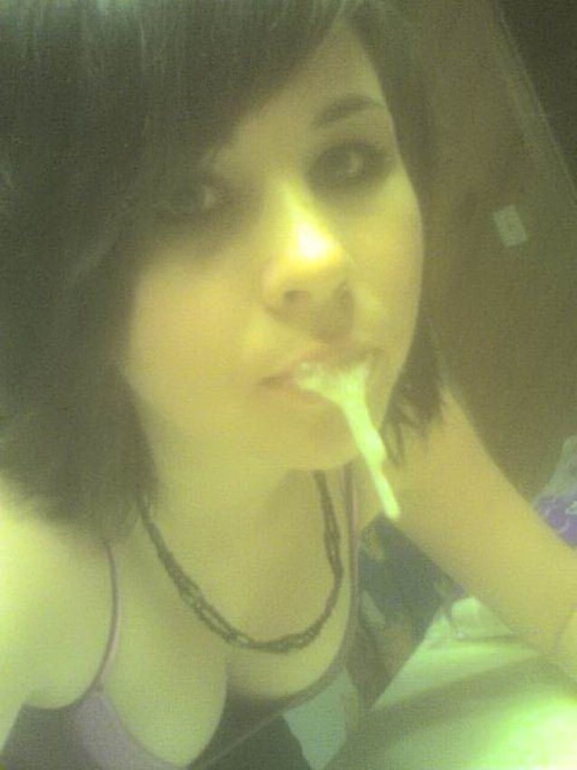 amatuer, teen, emo, cum in mouth, cleavage