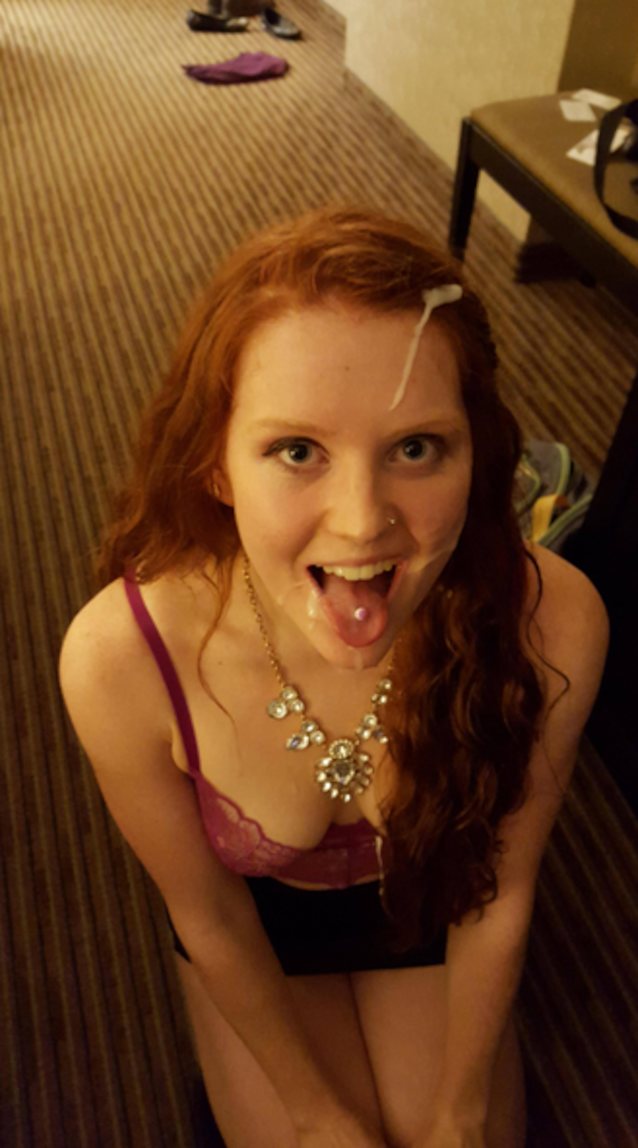 redhead, facial, cumshot, amateur