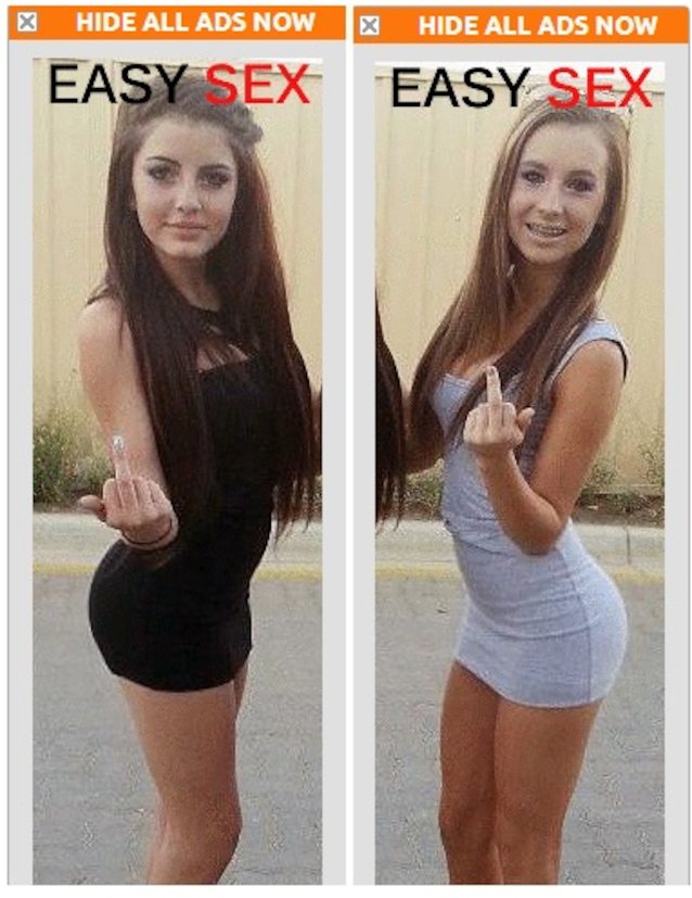 girls in skirt giving the finger fuck you sign