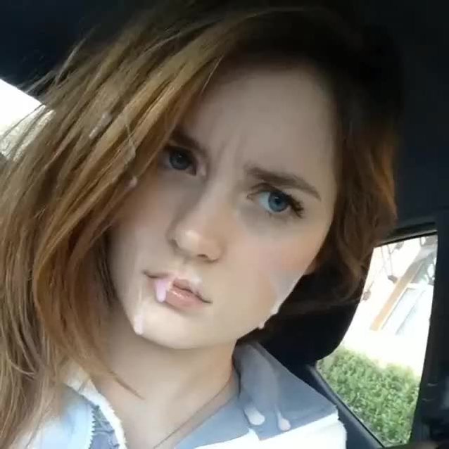 ginger, young, facial, cum