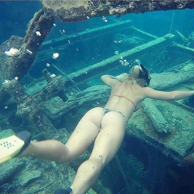 underwater, bikini, scuba diving, hot body, butts