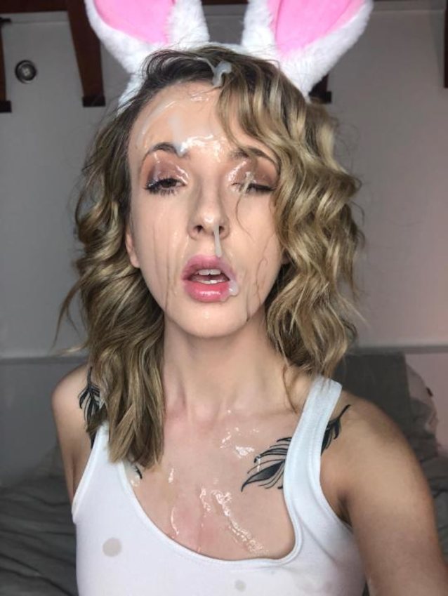 blonde, facial, rddit, cumshot