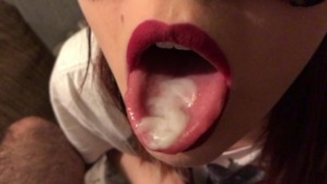 pov blowjob red lipstick
