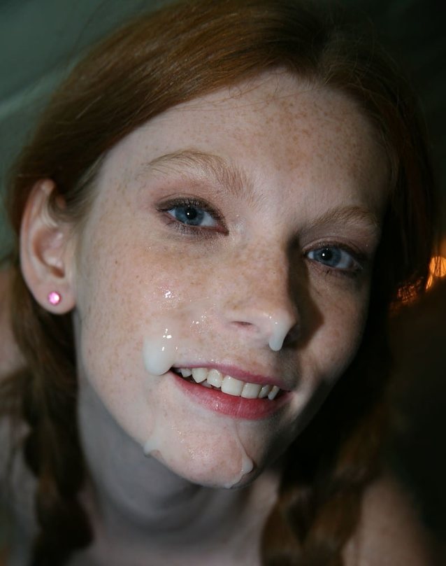 facial, redhead, skinny, longhair, cumshot