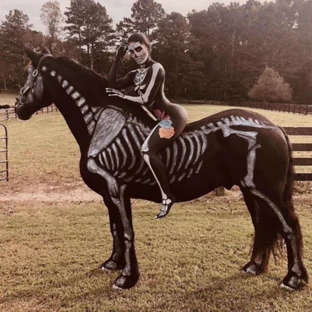 halloween, horse, thighs, ass, brunette