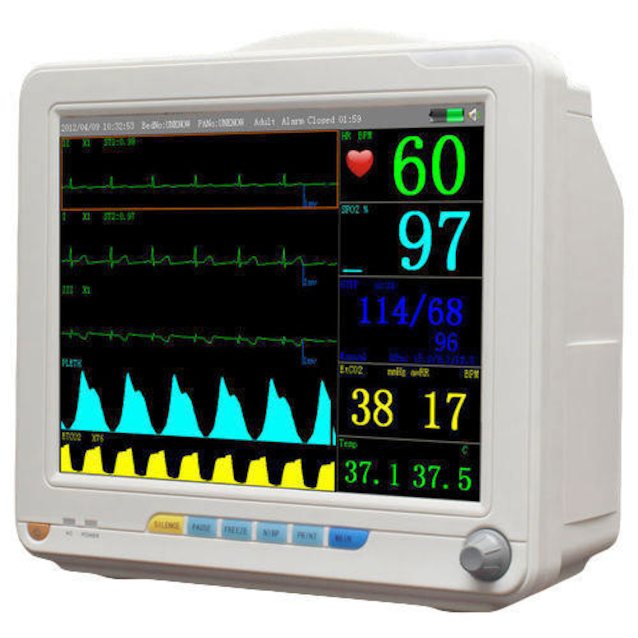 white background medical equipment ecg