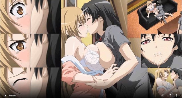 hentai, cum, brunette, blonde, kissing