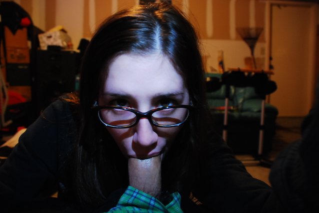 amateur blowjob glasses