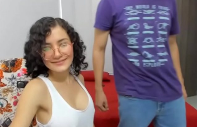 cam, boobs, brunette, glasses, camgirl