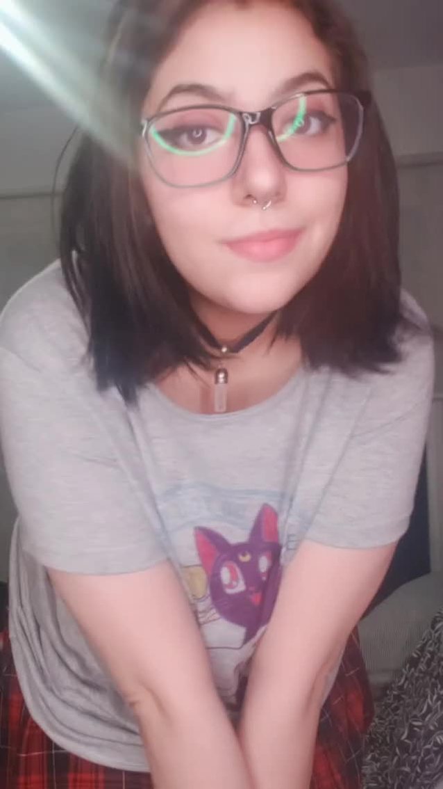 short hair big boobs glasses