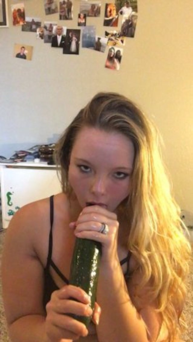 blonde, teen, long hair, blowjob, cucumber